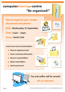 Presentation poster: Be Organised (File and folder management)