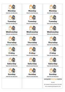 Days of the week lesson folder edge labels [Avery J8159]
